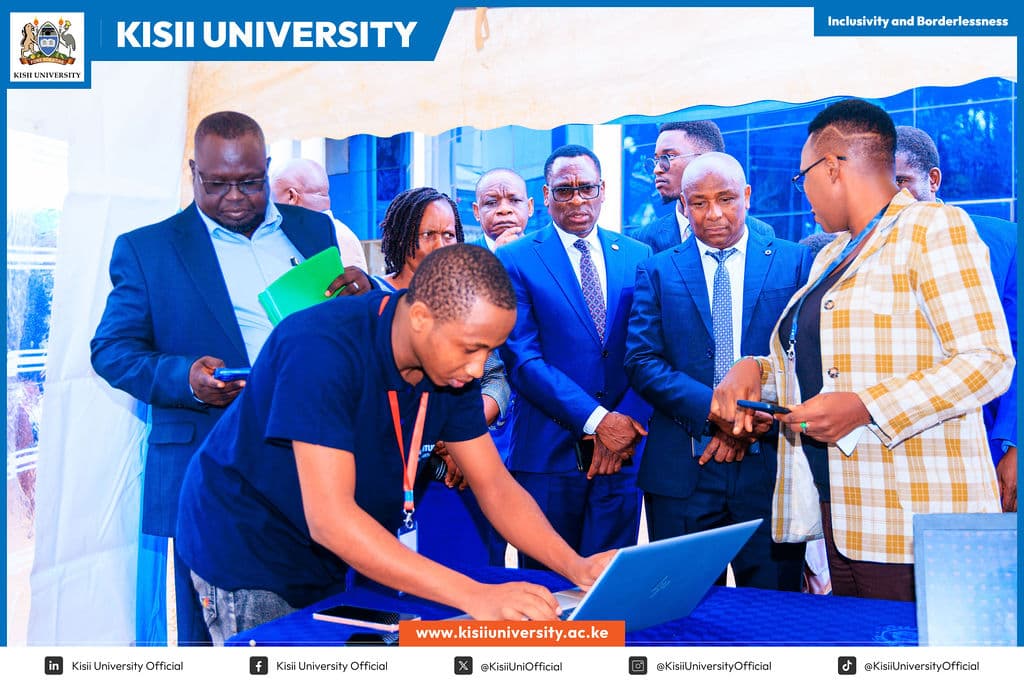Kisii University students at a service and innovation exhibition